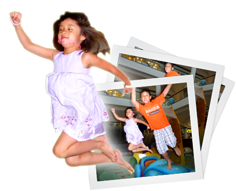 girl leaping out of photo